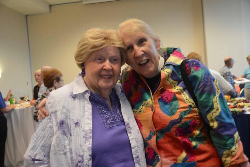 Betty Hatfield, left, chats with Deacon Susan Phillips. All Saints’ Celebration 2018