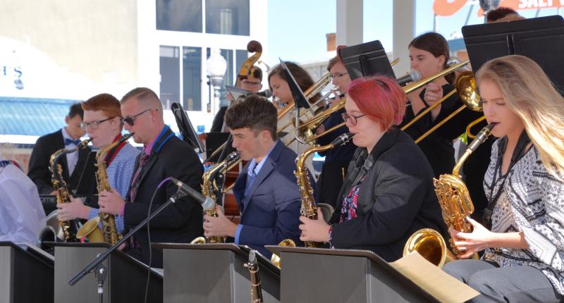 The Cape Henlopen High School Jazz Band performs Oct. 13 at the Rehoboth Beach Bandstand as part of the 6th annual True Blue Jazz Festival. RON MACARTHUR PHOTO