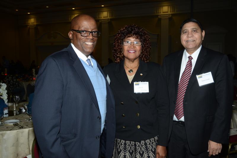 Enjoying the celebration are (l-r) Kent and Sussex Outreach Coordinator Diaz Bonville, Martin Luther King Jr. Celebration organizer Janie Miller, and State Human Relations Commissioner Earnest Gulab. FSCAA 53rd Anniversary