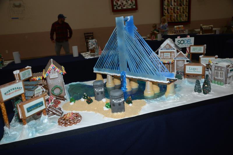 SoDel Christmas Village, which took home first place in the professional category, was created by Danielle Panarello, Ronnie Burkle, Dru Tevis, and Maggie Cellitto. Gingerbread Contest