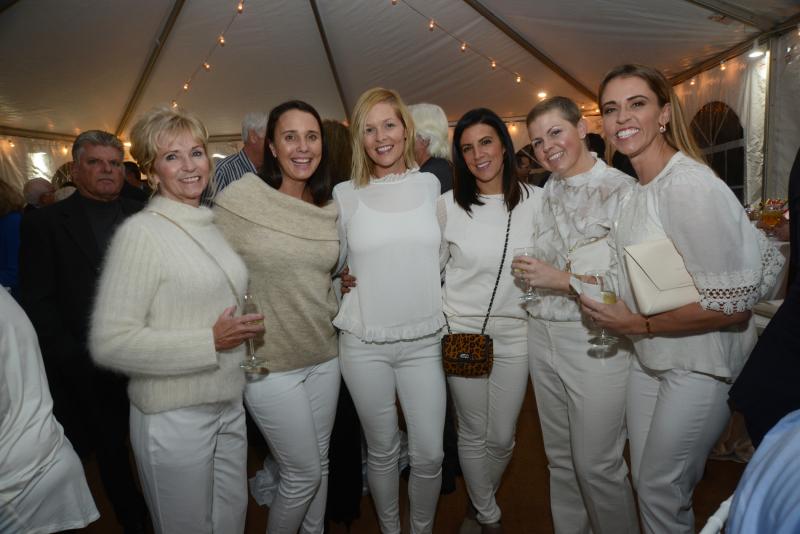 Friends in winter white are (l-r) Diane Marshall, Bridget Marshall, Clover Belluz, Janeen McGinley, Taylor Keen and Meredith Marshall. Children’s Beach House Winter White
