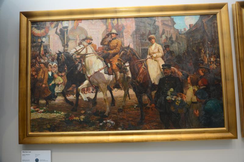 ‘When Peace Came’ by Frank E. Schoonover shows when the King and Queen of the Belgians came home after four years of exile. American Illustrative Collection