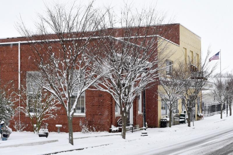 Jeff Davidson sent this photograph of snow-covered Federal Street in Milton.