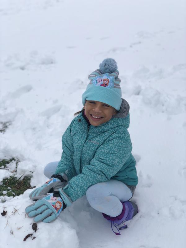 Lee Wright sent this photo of Vivian Bolden enjoying the snow day in Millsboro.