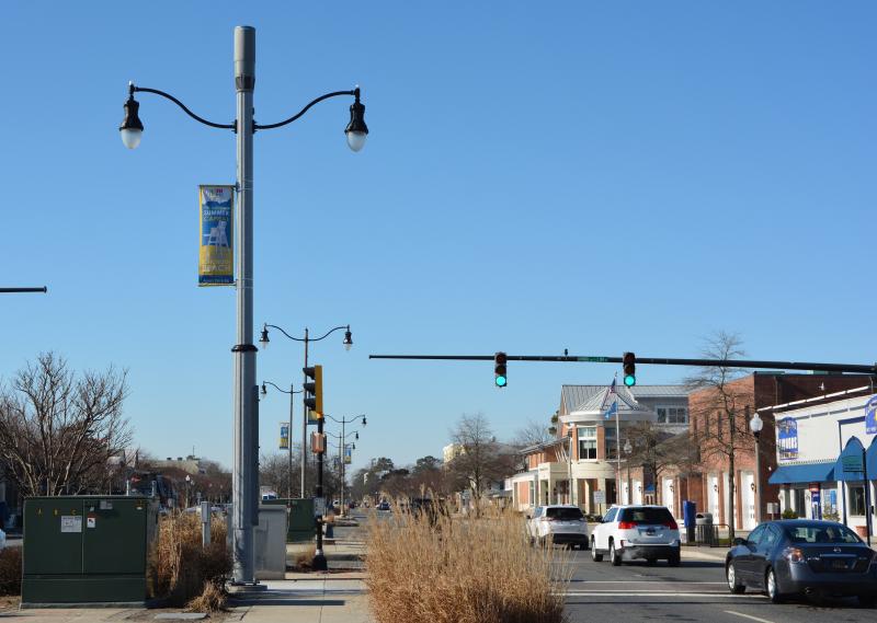 During their meeting Feb. 15, Rehoboth commissioners approved the hiring of Pittsburgh-based Cohen Law Group to draft an ordinance related to the installation of wireless technology around town. Shown here is a recently installed AT&T cell phone tower designed to look like a light pole. CHRIS FLOOD PHOTO