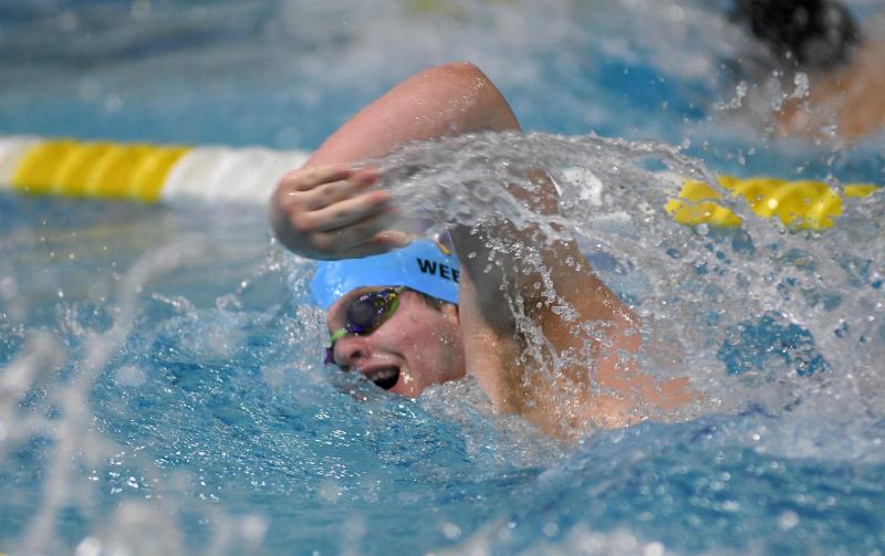 Cape sophomore Thomas Weeks placed 14th in the 500 free in 5:01.03.