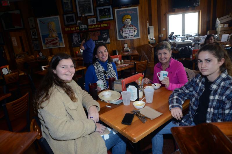 Enjoying their soup and new mugs are (l-r) Saylar McGuiness, Delaware State Audtor Kathy McGuiness, Angie Watkins and Mesa Cammick. Souper Bowl