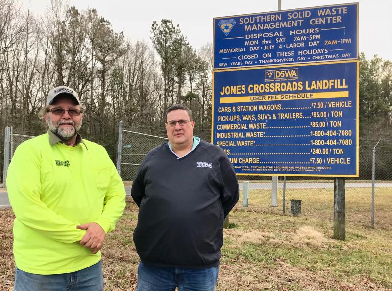 Jim Vescovi, left, manages the Jones Crossroads facility. Mike Parkowski is business and governmental affairs director for the Delaware Solid Waste Authority.