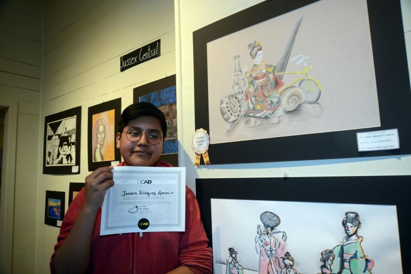 Jerson Velasquez Ascencio received a pre-college scholarship to Delaware College of Art and Design for his colored pencil still life. Young at Art