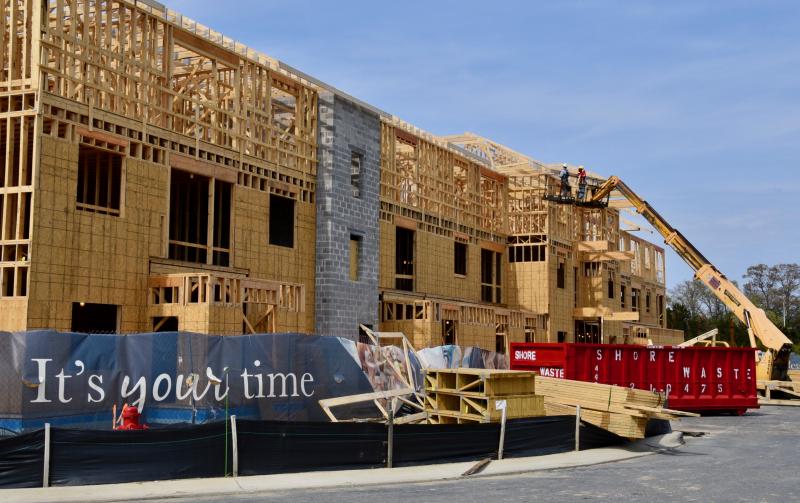 Construction is underway on the three-story Lodge at Truitt Homestead, an 85-unit apartment complex for seniors. RON MACARTHUR PHOTO