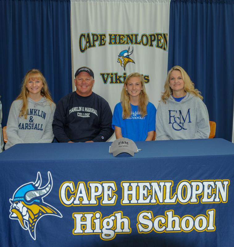 Darby Klopp is heading to Franklin & Marshall College to play field hockey. Shown are (l-r) Riley, Jeff, Darby and Lynnette Klopp.