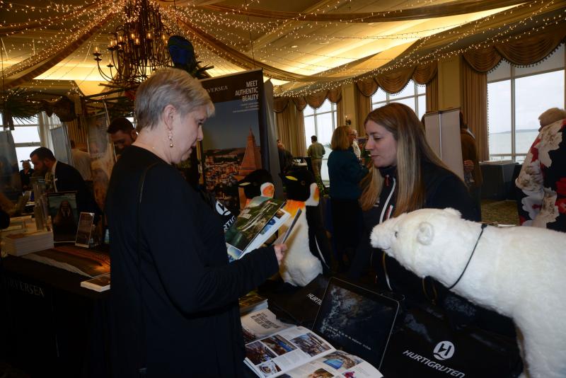 Hurtigruten Expedition Cruise Lines East Coast Sales Director Kelliann Mills discusses some remote destinations with Lynne Judd of Rehoboth Beach.