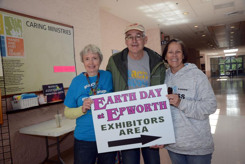 Epworth’s Green Team, busy preparing for Sunday’s Plastic Awareness event, paused for a photo. Shown are (l-r) Green Team leader Janet Taylor-Smith, Walt Smith, and Jackie Shockley. Epworth plastic awareness