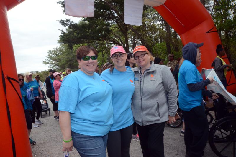 With the walkers streaming out of the pavilion, NKF staff pauses for a photo. Shown are (l-r) NKF Community Outreach Kristy Ferracci, Assistant Executive Director Nicole Scharf and Executive Director Pattie Dash. Southern Delaware Kidney Walk