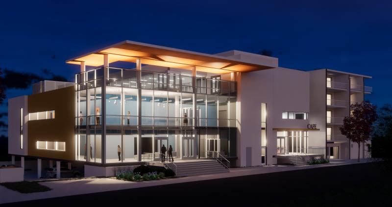 The Rehoboth Beach commissioners delayed a vote on a proposal that would create a new permitted use for a performing arts center, paving the way for Clear Space Theatre Company to build a new 300-seat venue on Rehoboth Avenue. The issue of parking was the biggest hurdle, and the commissioners will continue discussion at their May workshop. SUBMITTED RENDERING