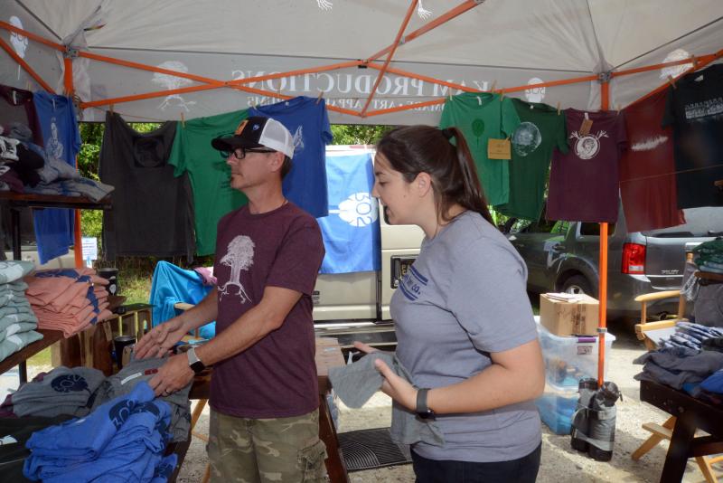 Keith Mosher of KAM Productions finds the perfect 302 gear for Jamie Hurlock. DBP Arts Fest