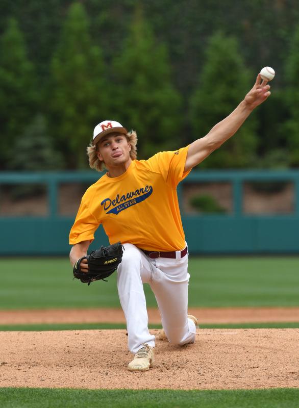 Milford’s Brock Hilligoss started and went three innings for Delaware South. He gave up a lead-off single, then shut down the Lehigh Valley team with four strikeouts.