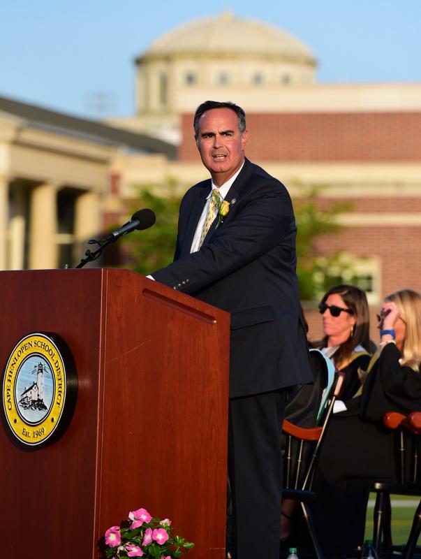 Guest speaker Sen. Ernie Lopez spoke of how the students should thank their parents for where they are today.