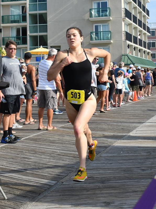 Gabi Broschard from Hershey, Pa., placed first in the female division with a time of 33.22.