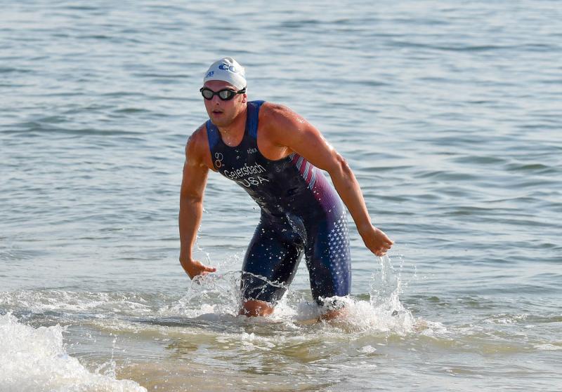 Xander Geiersbach led from start to finish. He exited the ocean first.