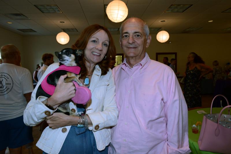 Gia was busy checking out the other dogs with Sherry Williams-Fried and Jeff Fried. DHA Wags. Whiskers and Wine
