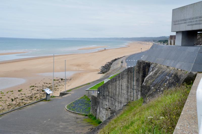 The first waves of U.S. soldiers who landed on Omaha Beach faced a wide expanse of beach and cliffs.