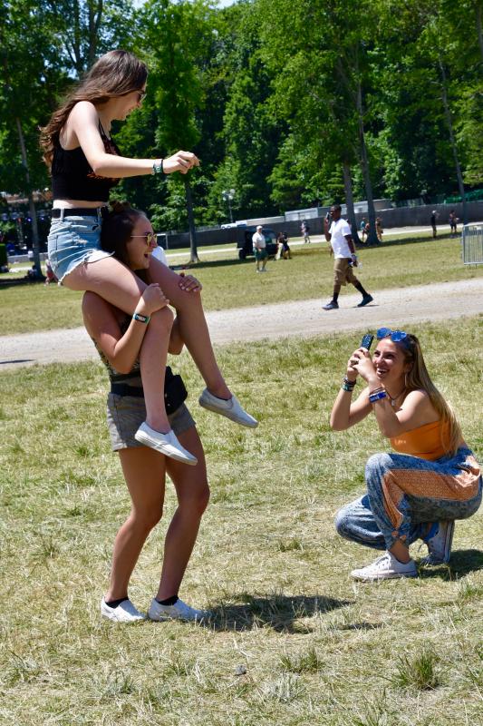 Reilly Ricciardi takes a photo of her friends Reese Driscoll, on top, and Jennifer Malocha, all of New Jersey.