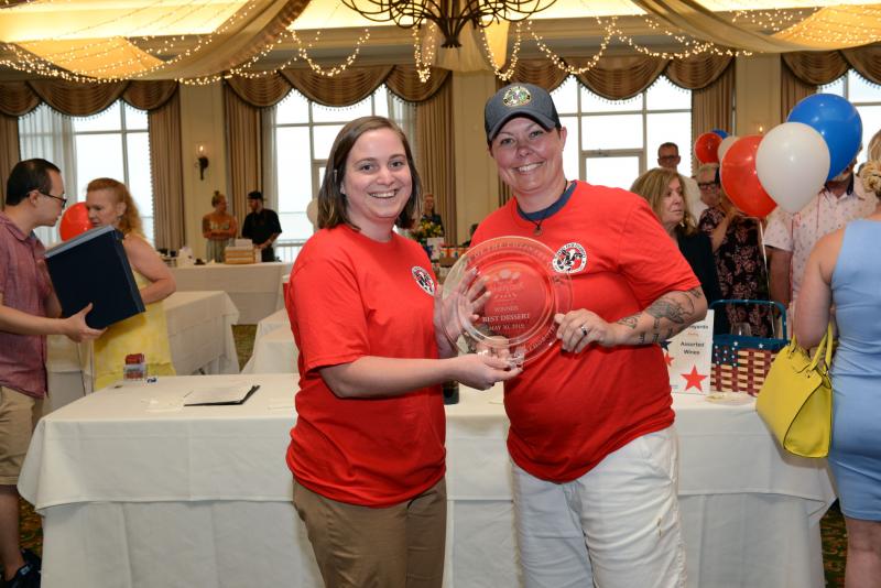 Taking home the top prize in the dessert category was Hopkins Farm Creamery. Shown are Events Manager Sam Jones, left, and Wholesale Manager Holli Johnston. Hopkins Farm Creamery also unveiled their new items, cakes and pies. Top Chef of The Culinary Coast