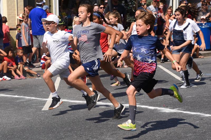 The only time you see sprinting on Second Street is during the July 4th games.