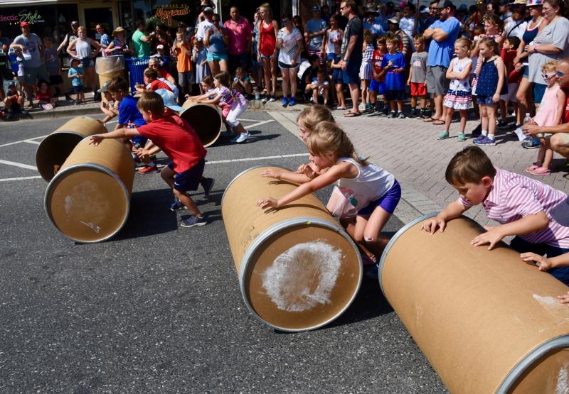 The barrel roll is one of the hardest games because it’s tough keeping the large barrels on a straight line.