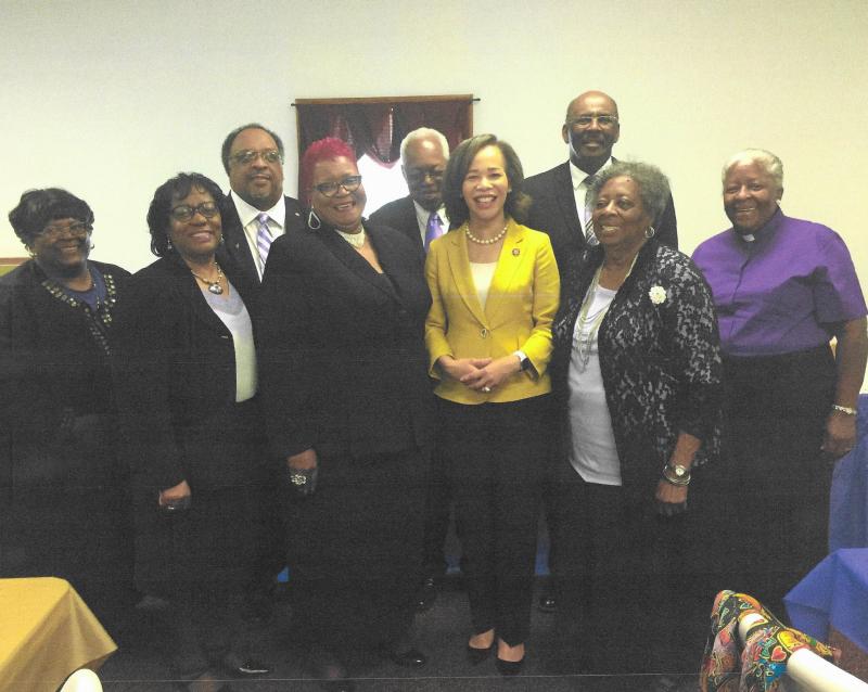 Union Wesley UMC honorees shown are in back (l-r) the Rev. Timothy A. Duffield Sr., the Rev. George Edwards Sr., the Rev. Jerome E. Tilghman Sr. and Apostle Tambara A. Stewart. In front are the Rev. Jacuqline E. Wilson, the Rev. Dr. Jeanel D. Starling, Apostle Helena Bailey, U.S. Congresswoman Lisa Blunt Rochester and Elder Nancy Naomi Wecott. SUBMITTED PHOTOS