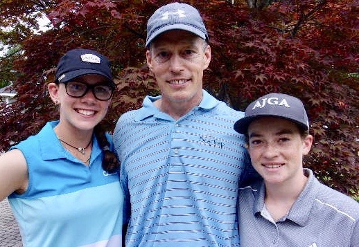 The Lydic sisters played at the AJGA Imperial Headwear Junior Classic at DuPont Country Club in Wilmington. Shown are (l-r) Hannah, proud father Garrett Lydic, and Sarah. SUBMITTED PHOTOS