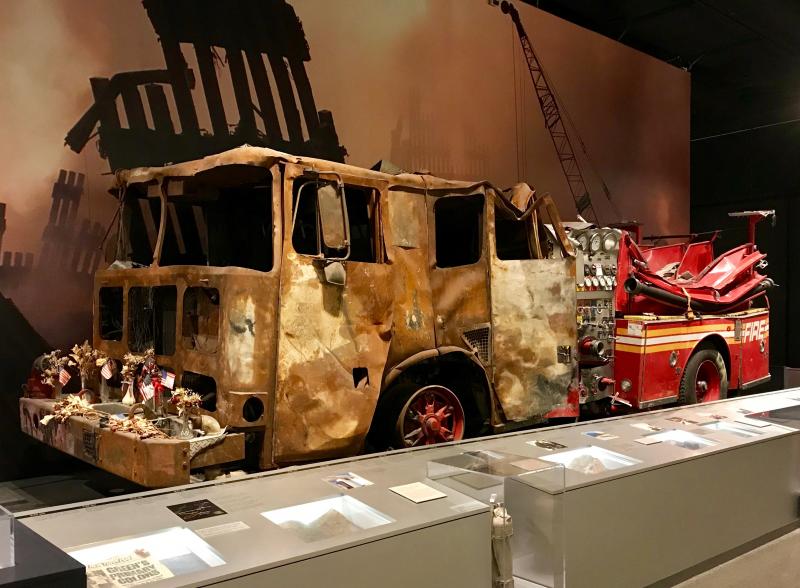 The New York City section of the museum warrants a day unto itself. It shows the historic development of the city from its earliest days with several tableaus peopled with life-size figures to bring history to life. The area dedicated to 911 - including this burned-out firetruck destroyed in its response - is nothing less than chilling in the realism and horror it conveys.