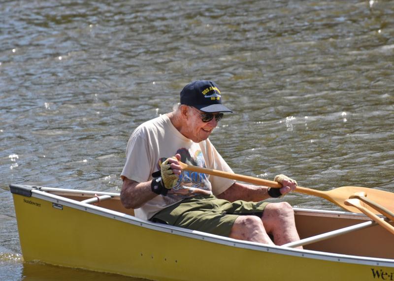 World War II veteran Bill Hahn, 96, paddled the Broadkill River from Lewes to Milton in a canoe with Alan Reid. NICK ROTH PHOTOS
