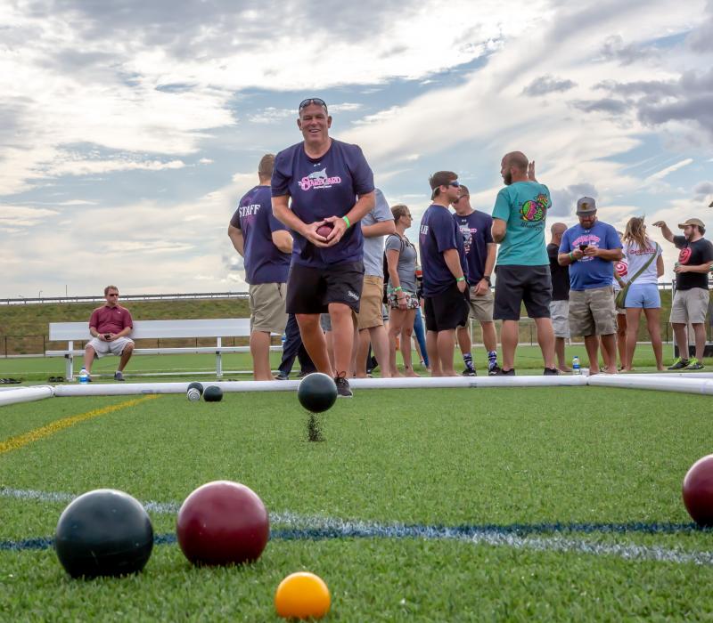Speaker of the House Rep. Pete Schwartzkopf, D-Rehoboth Beach, plays a little bocce.