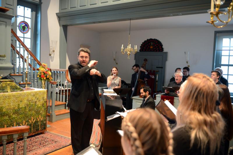 Jazz Mass was held at St. George’s Oct 20. As music director Jackson Borges leads the congregation in song, the jazz trio accompanied the music. Shown are Adrea Wood on vocals, Ethan O’Reily on bass and on piano Dan Rufolo. STEVEN BILLUPS PHOTO