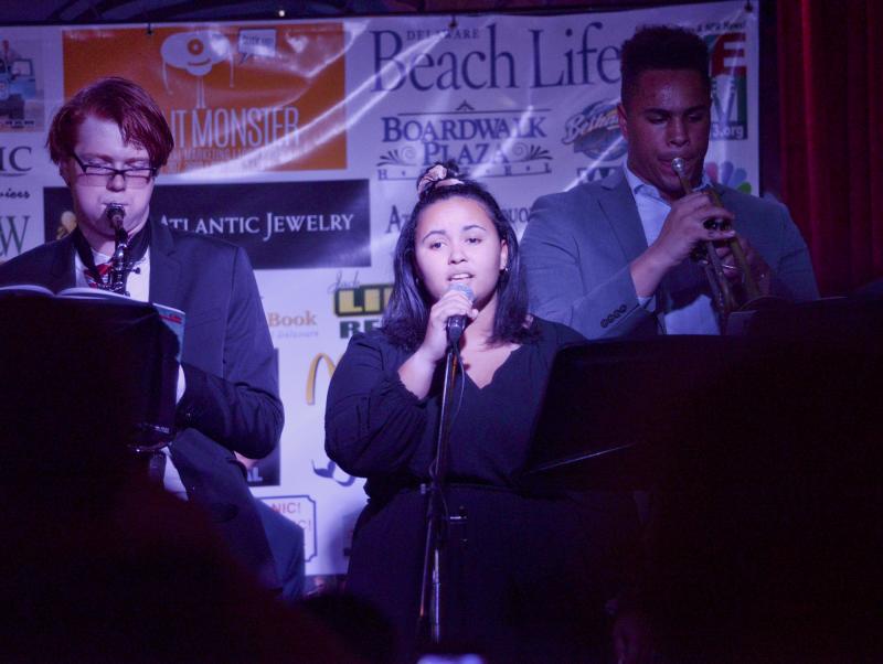 Jacqueline Johnson wows the crowd at Bethany Blues Oct. 16, while Noah Sutton, and Isaac Weathersby back her up on Sax and trumpet. DENY HOWETH PHOTO