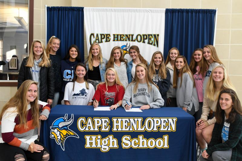 Girl power. All of the girls in this photo play field hockey and half also play lacrosse. In back are Marleee Geppert, Destiny Kusen, Anna Stancofski, Riley Klopp, Haley Craig, Emily Monigle, Cami Smith, Sierra Manifold, Bella Conte, Ella Rishko and Mackenzie Brown. In front are Riley Keen, Lola Messick, Abby Kane, Lee Lee Wilson, Julie Heffernan and Molly Mendez.