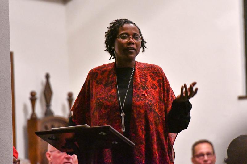 Tiffany Milam speaks from her experience as a caregiver.