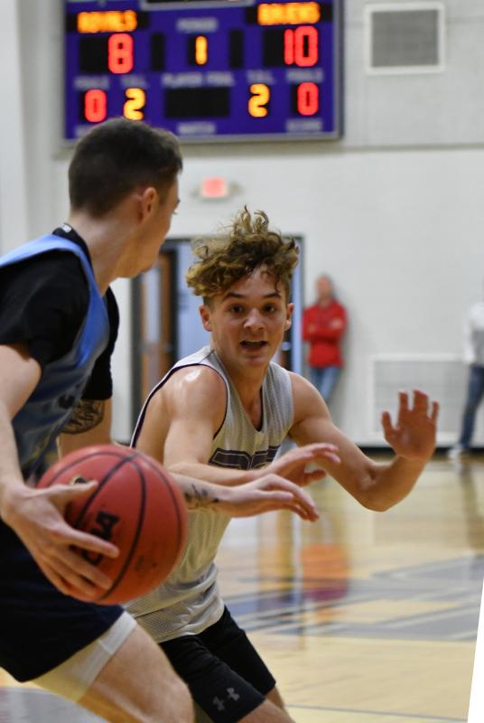 Royals guard Gabe Herling plays defense on Cape’s Collin Mallet.