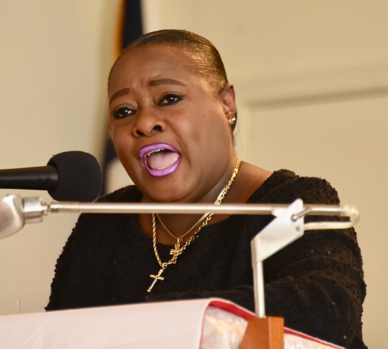 The Rev. Janice Herman, of Friendship United Methodist Church in Millsboro, leads the MLK worship service.