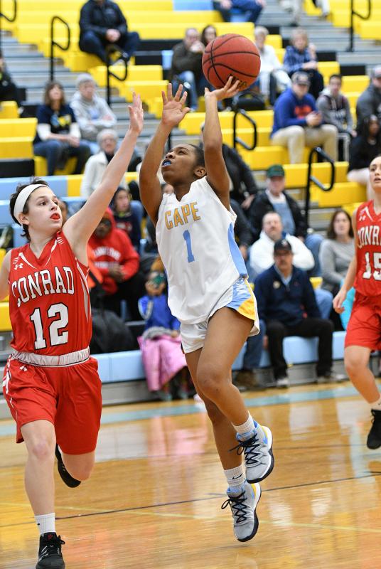 Cape JV guard Akira Perry finished with 14 points to lead the Vikings junior varsity.