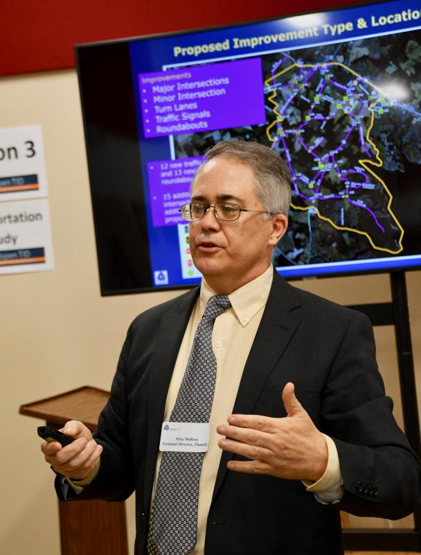 Mike DuRoss, DelDOT's assistant director of planning, explains the road improvements proposed for the district.