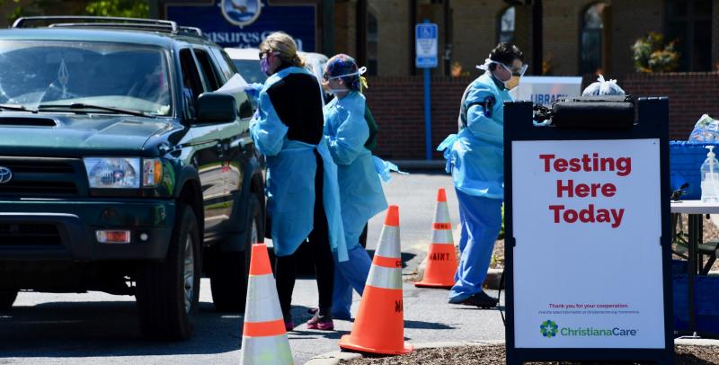 Because the Georgetown area has been deemed a hotspot for COVID-19 cases, ChristianaCare’s mobile testing unit was dispatched to Delaware Technical Community College.