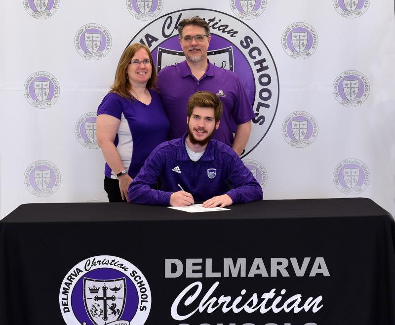 Senior Brayden Smith signed to run cross country at Crown College in St. Bonifacius, Minnesota. He was also a member of the Royals volleyball team. Shown with Brayden are his parents Kim and Scott.