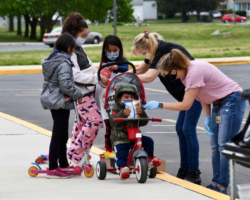 Working out of HOB Elementary School, staff continue to provide meals to children throughout the Cape Henlopen School District either at the school or via bus routes.