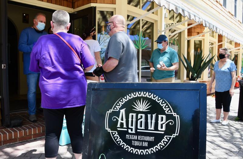 Agave Mexican Restaurant, a Lewes favorite, offers free burritos to a hungry lunch crowd. RON MACARTHUR PHOTO