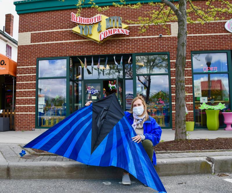 Rachel Webster, owner of Rehoboth Toy & Kite Company on Rehoboth Avenue, says curbside sales are challenging when businesses rely on foot traffic. She also says safety is the No. 1 priority.