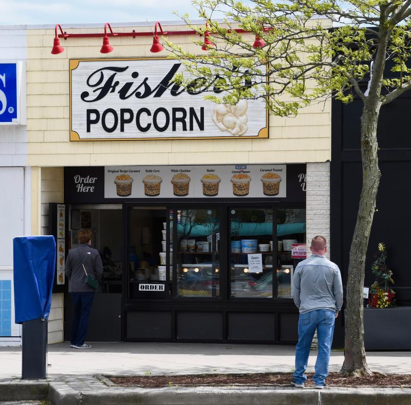 Fisher’s Popcorn on Rehoboth Avenue has opened for window service.
