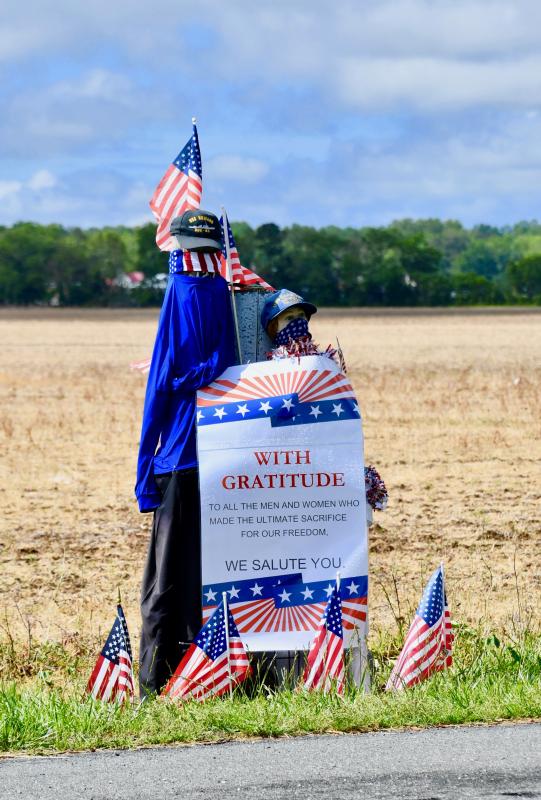 The Route 9 Pole Family near Lewes is decked out for Memorial Day.